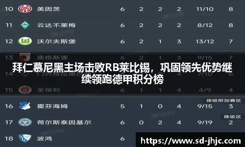 拜仁慕尼黑主场击败RB莱比锡，巩固领先优势继续领跑德甲积分榜